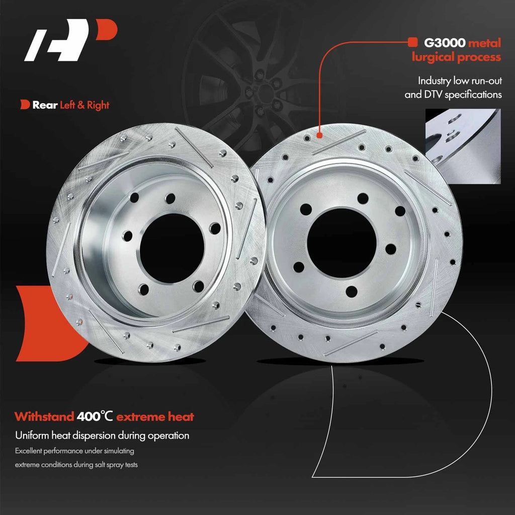 Rear Drilled Brake Rotors for Mitsubishi Lancer (2008–2017)
