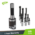 Set of 9 Carbide Boring Bars and Boring Head for R8 Shank