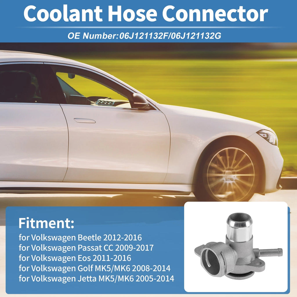 Engine Coolant Hose Connector for Volkswagen Beetle (2006–2010) 06J121132F