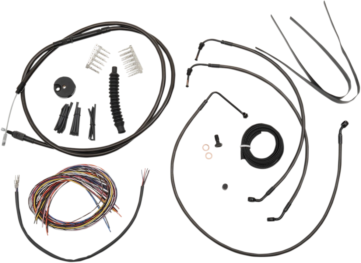 Complete Midnight Braided Cable Kit for Harley Davidson (2008–2013)