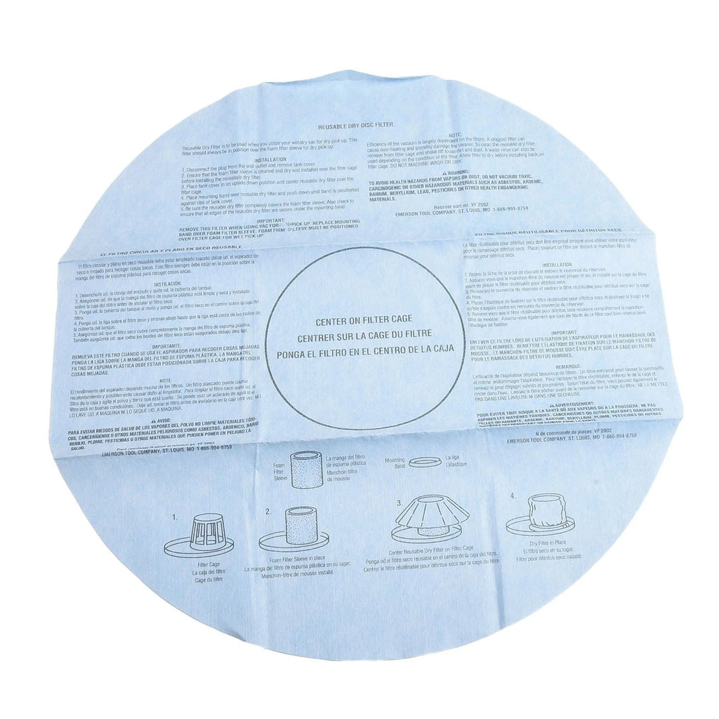 Foam Filter Elastic Band Kit 9010700 for Wet/Dry Vacuum Cleaners