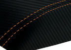 Console Lid Armrest Cover for Ford Ranger (1998–2004) Carbon Fiber Orange Stitch