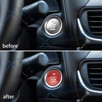 Carbon Fiber Red Engine Start Stop Button Cover for Mazda CX-3 CX-5 MX-5 (2016-2021)