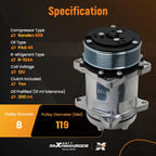 Front AC Compressor for Sanden 508 5H14 (R134a, 1521793, 1520535)