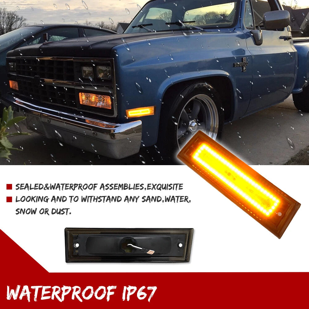2X Amber LED Side Marker Lights for Chevrolet GMC Blazer Jimmy Suburban