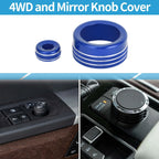 2X Drive Mode 4WD & Mirror Knob Cover for Toyota Tundra (2022–2023) Blue