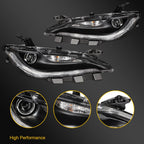 Pair Halogen Headlights for Chrysler 200 (2015–2017) Projector