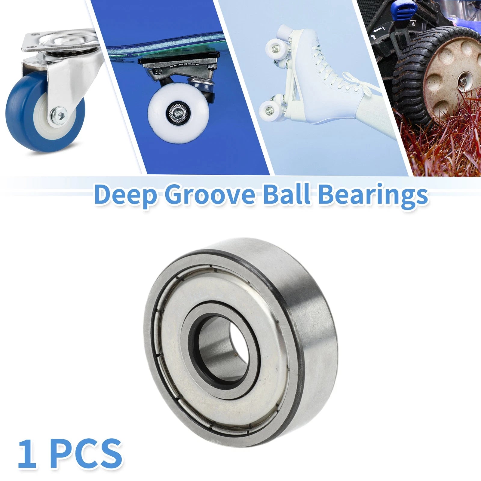 6301ZZ Deep Groove Ball Bearing for Scooter Skateboard Wheel (12x37x12mm)
