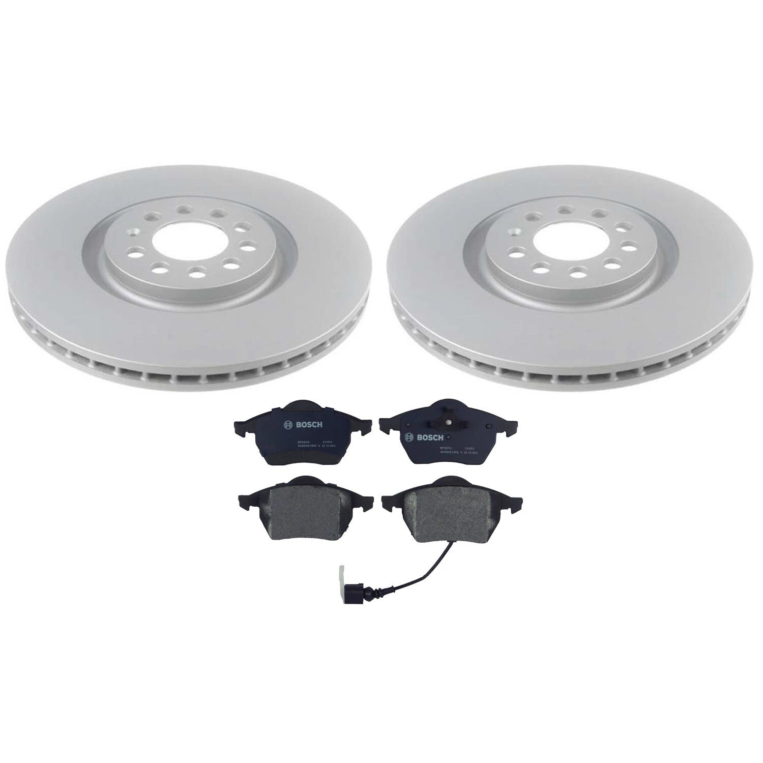 Front Brake Kit 312mm Rotors Bosch Semi-Metallic Pad for Audi TT Quattro