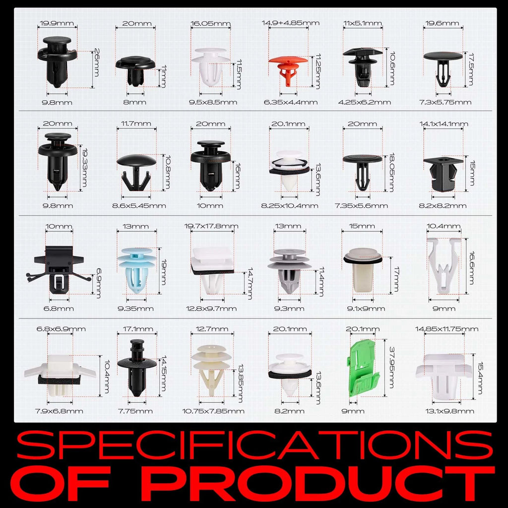 240Pcs Trim Clip Retainer Kit for Honda CR-V (2007–2011)
