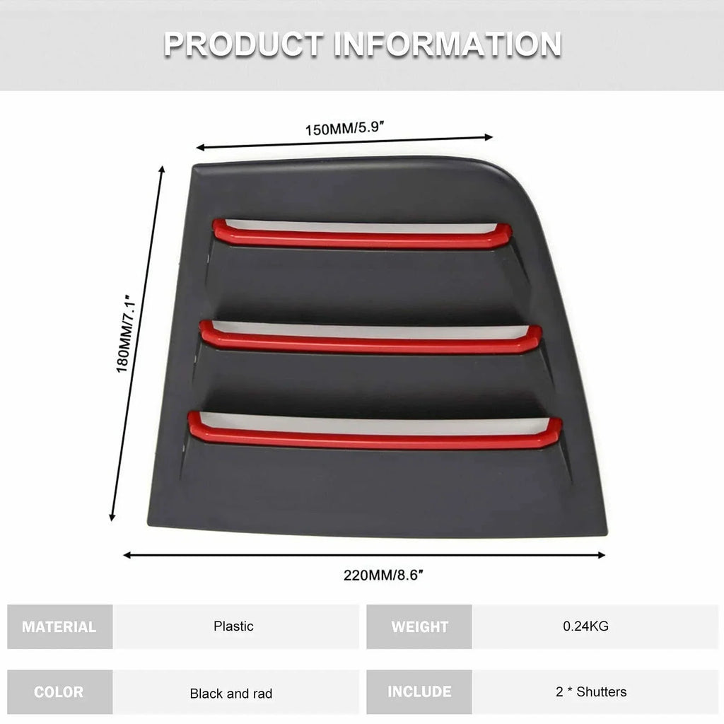 Rear Side Window Blinds Louver Cover for Dodge Charger (2011–2023)