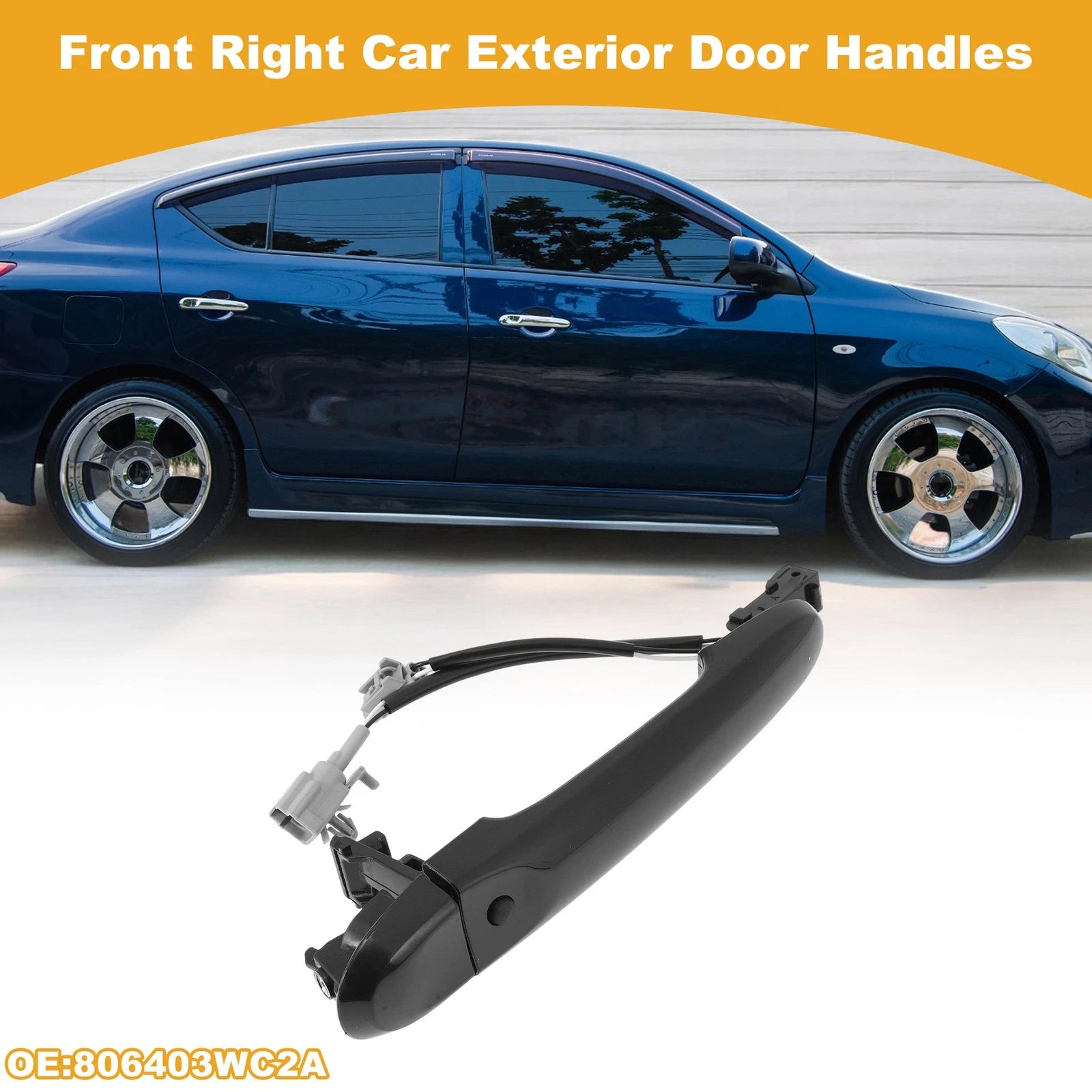 Front Passenger Side Door Handle No. 806403WC2A for Nissan Versa (2012–2019)