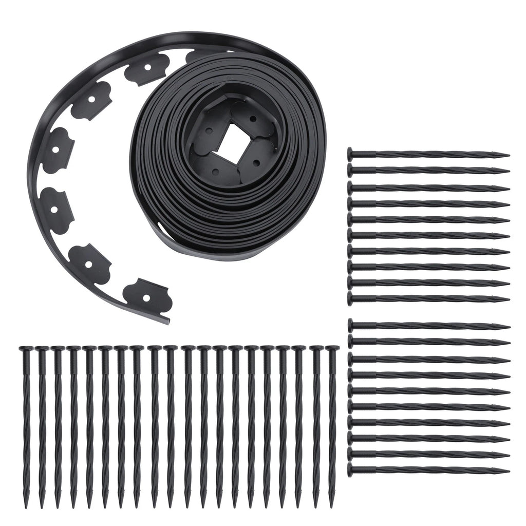 Lawn Border Edging Kit for Garden (40FT, 40 Anchoring Spikes)