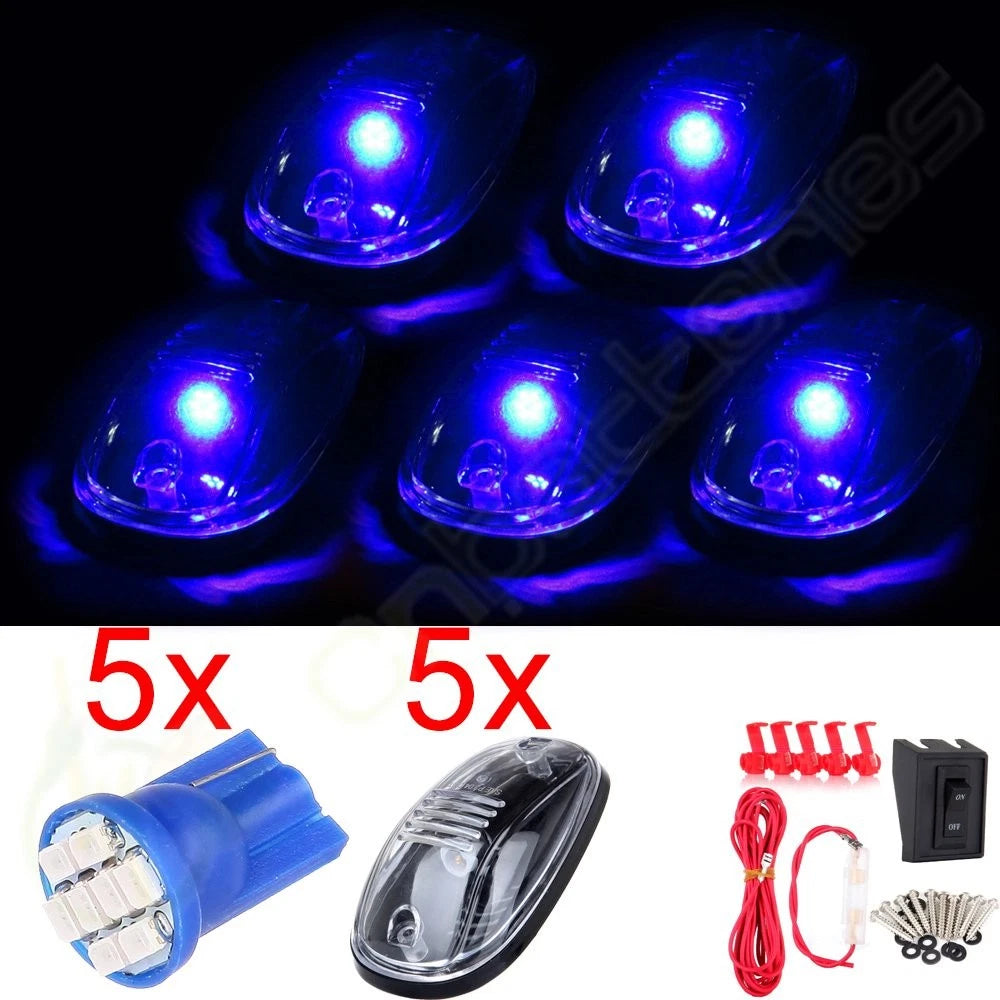 5X T10 8-3020-SMD LED Clear Cab Roof Marker Running Light for Trucks