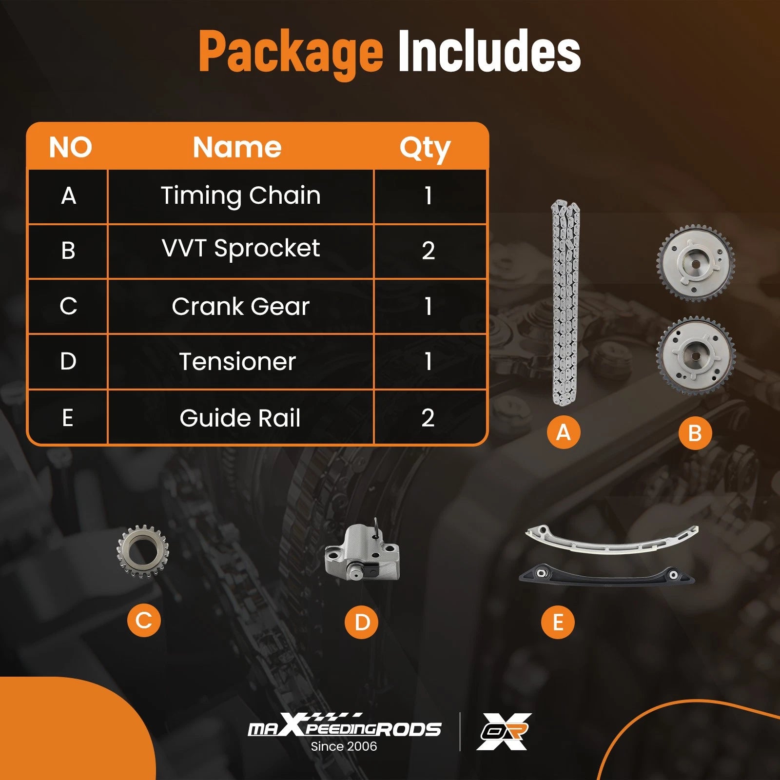 Timing Chain Kit & VVT Sprocket for Land Rover LR2 Evoque Discovery Sport (2012–2020)