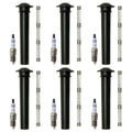Set of 6 Bosch Platinum Spark Plugs & NGK Coil Boots for Tribute Mariner (2001–2006)