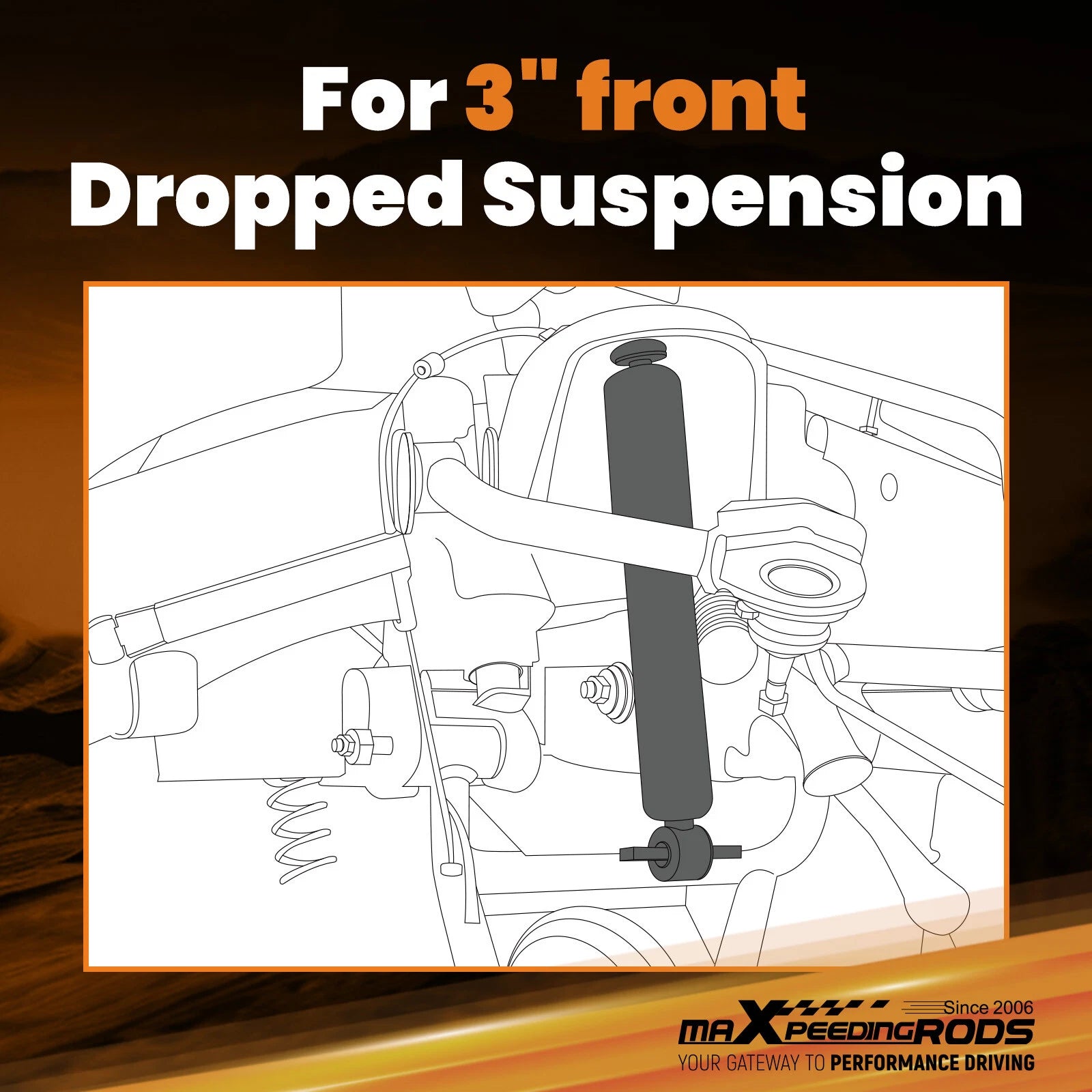 Pair of Front Lowering Shocks for Ford F150 & F100 2WD (1980–1996)