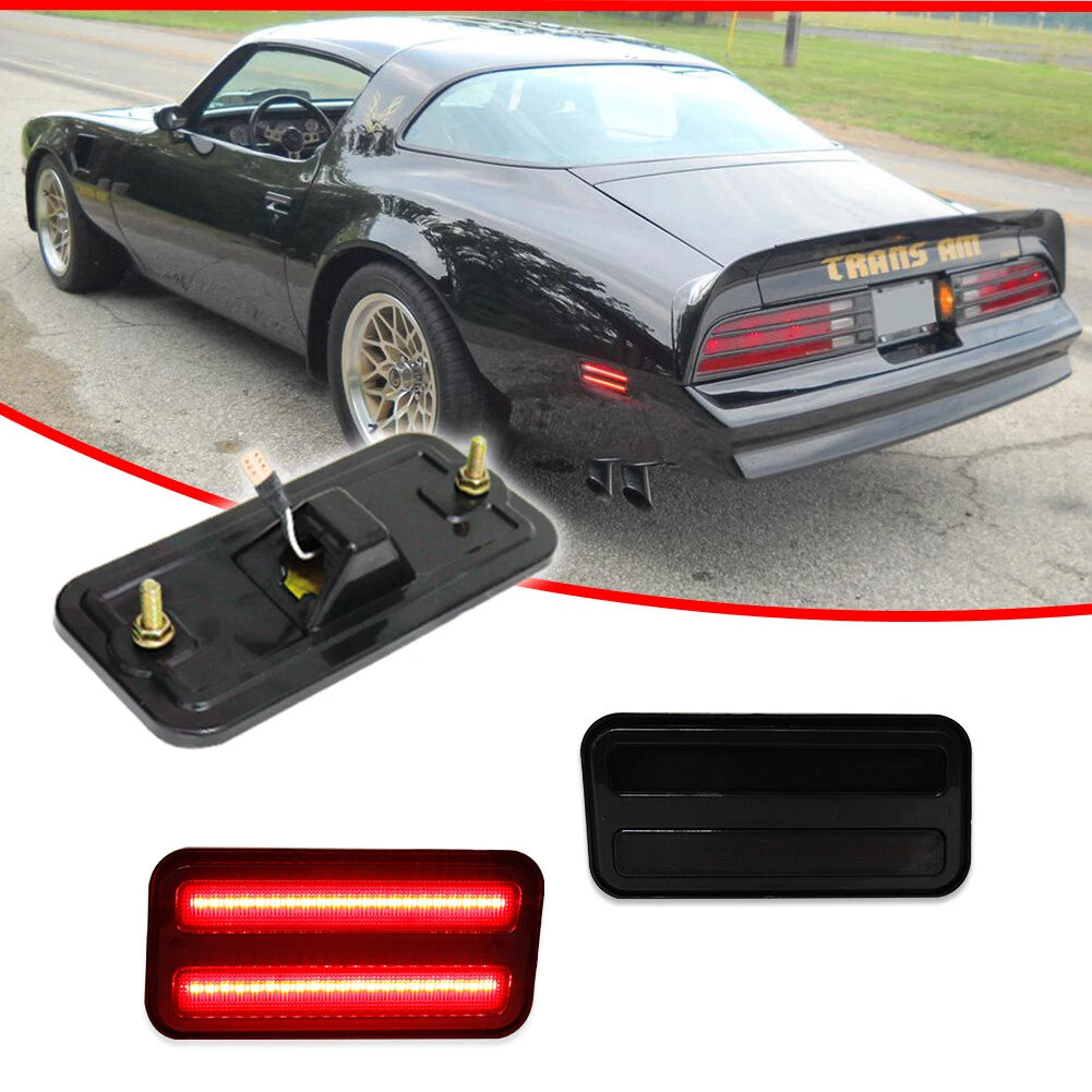 2X Smoked Red LED Rear Side Marker Lights for Pontiac Firebird (1970–1981)
