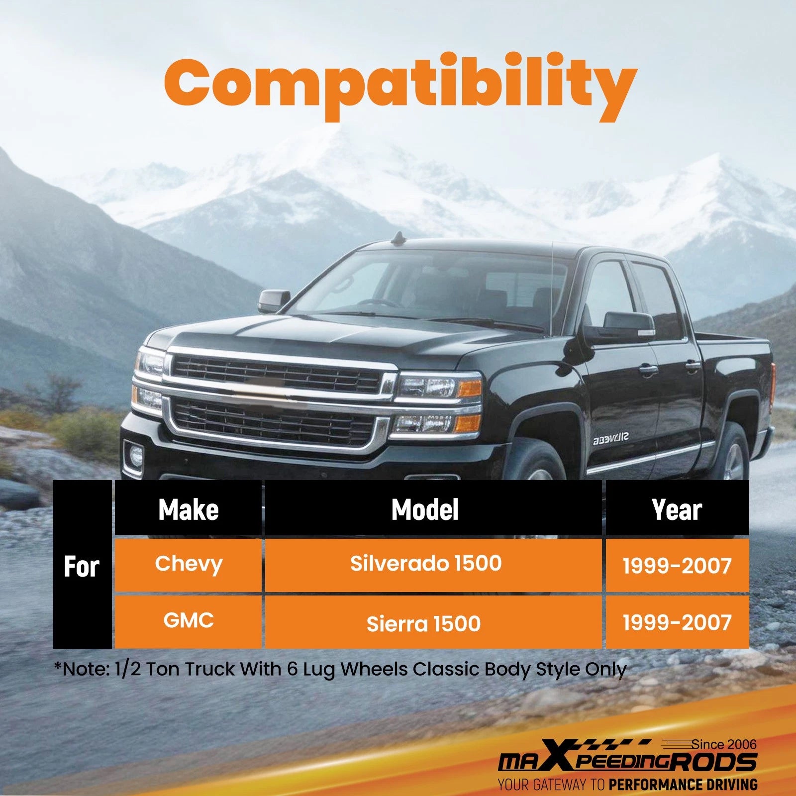 6" Rear Axle Lowering C Notch & Flip Kit for Chevy Silverado Sierra (1999–2006)