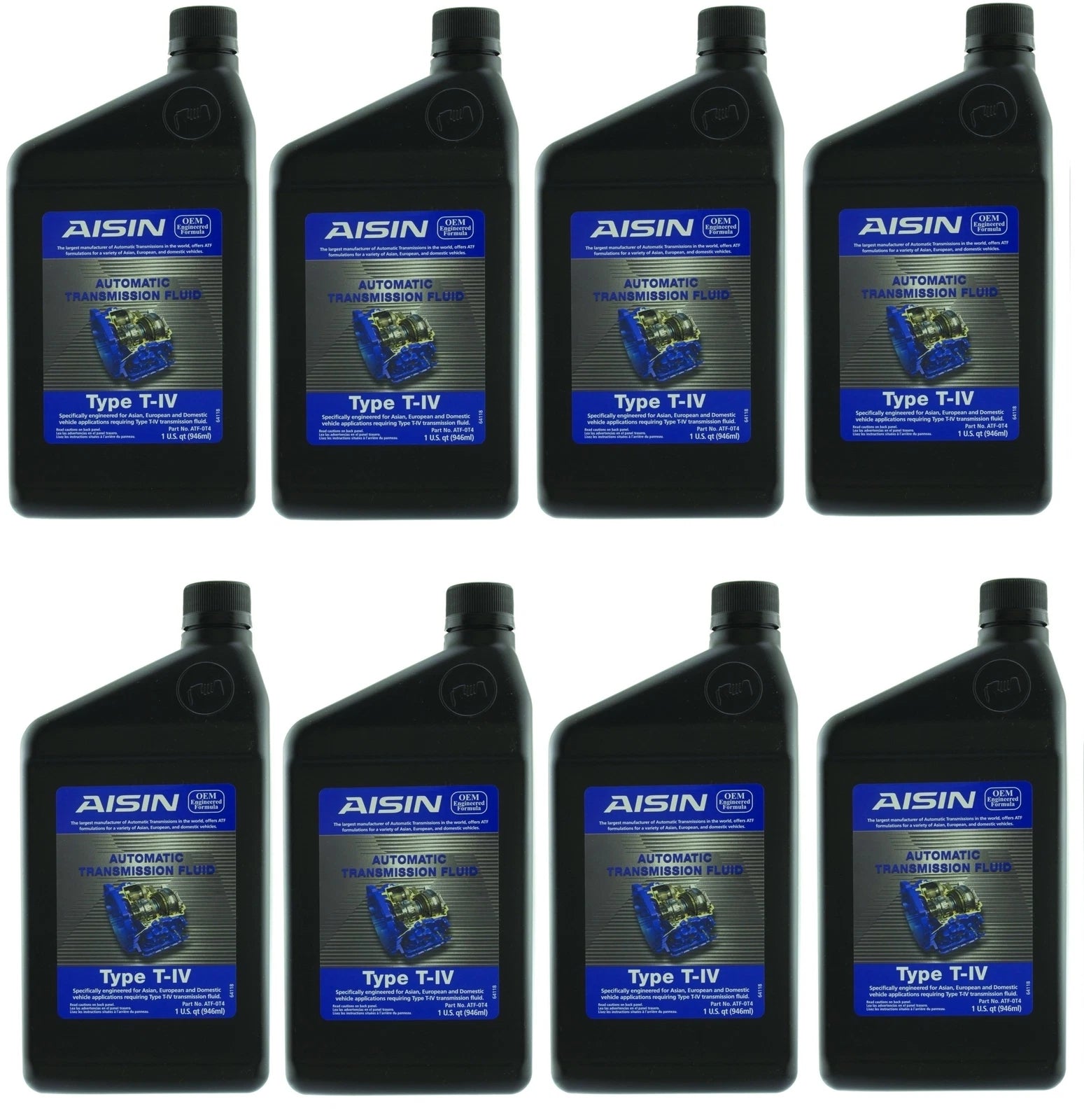 Set of 8 Aisin Auto Trans Fluids 1L for Audi Dodge Ford Toyota VW Volvo