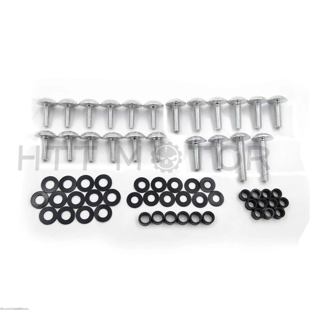 Fairing Bolts Kit for Kawasaki Ninja ZX6RR ZX6R 636 (2003–2006) - Silver Round