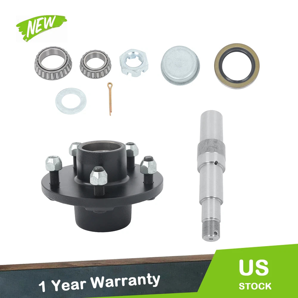 5" Trailer Hub Kit & 8.75" Round #84 Spindle with Bearing Kit
