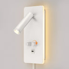 LED Wall Sconce Bedside Reading Light with USB Charge Port for