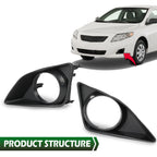 Set of 2 Bumper Fog Light Bezel Trim for Toyota Corolla (2009–2010)