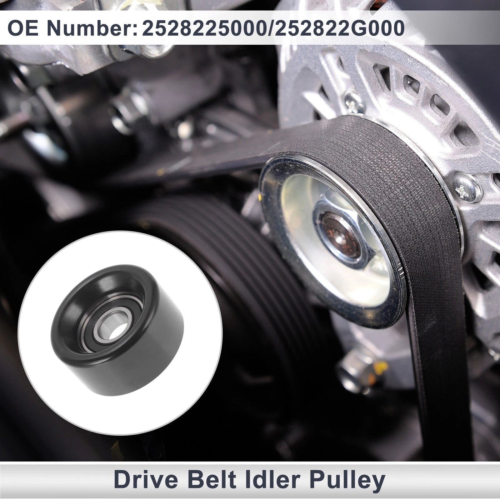 Drive Belt Idler Pulley for Hyundai Tucson (2006–2018) No. 25282-25000/25282-G000
