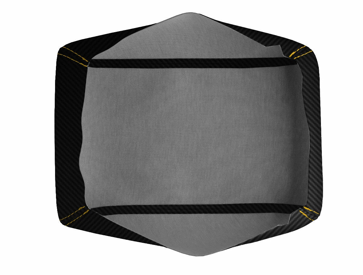 Console Lid Armrest Cover for Dodge Challenger (2008–2014) Carbon Fiber Yellow Stitch