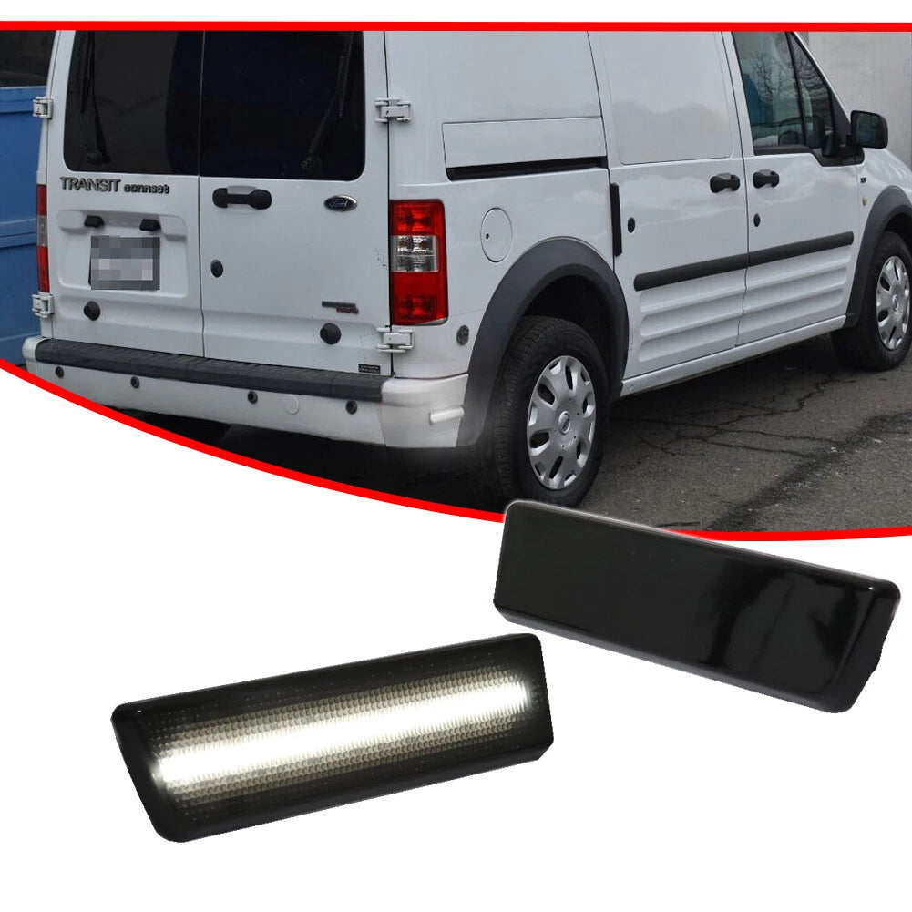 2X Smoke White LED Rear Bumper Side Marker Lights for Ford Transit Connect (2010–2013)