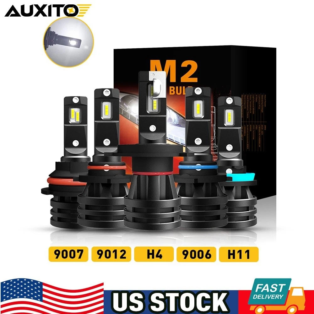 Set of 2 LED Headlight Bulbs for H11 9012 9006 9005 (High Low Beam)