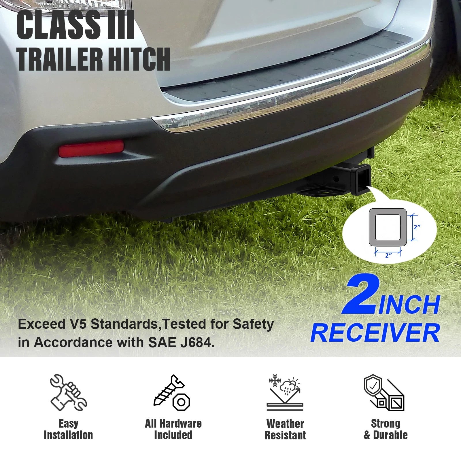 2 Inch Trailer Towing Hitch for Toyota Highlander (2008-2013)