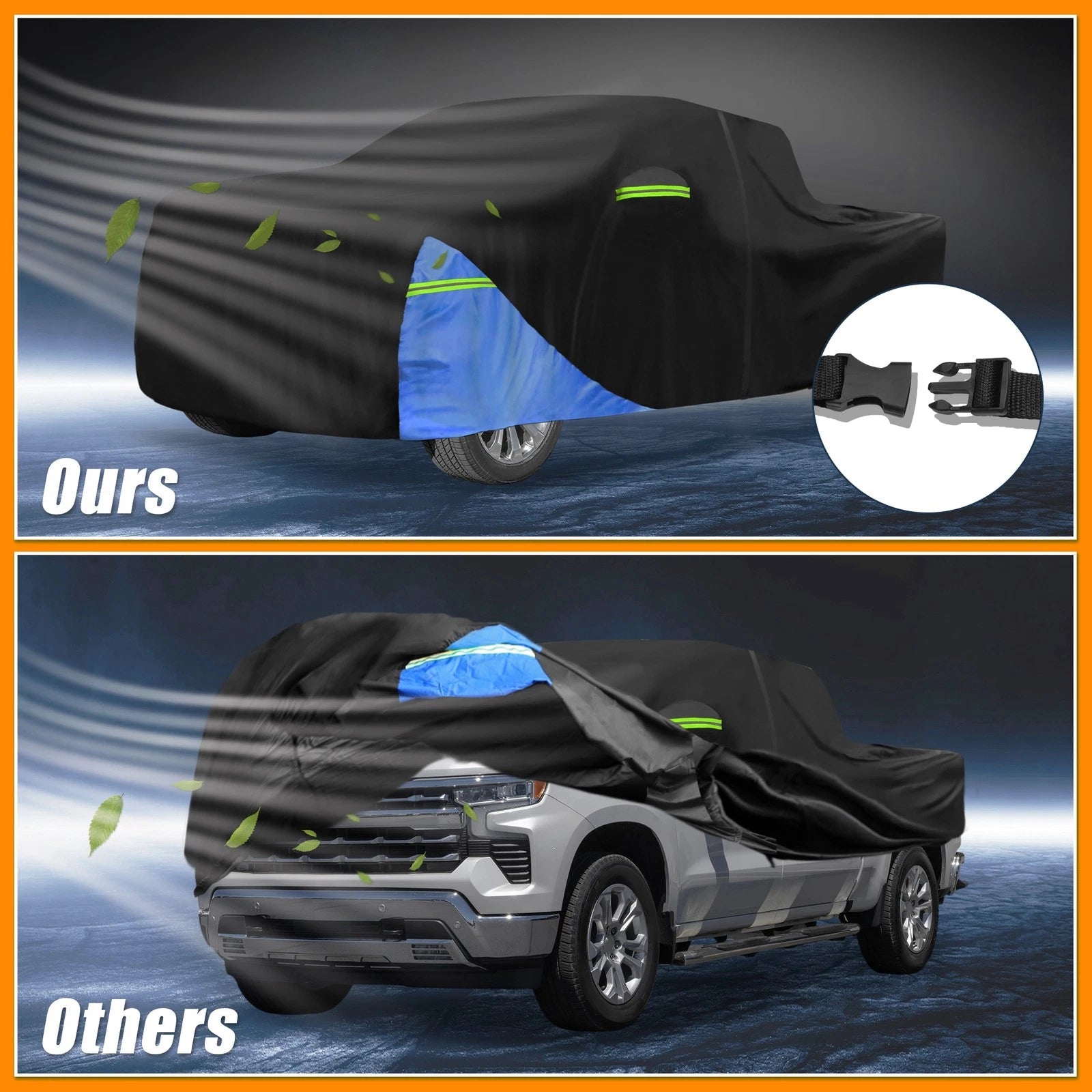 Waterproof Car Cover for Chevrolet Silverado (Oxford Cloth, Black)