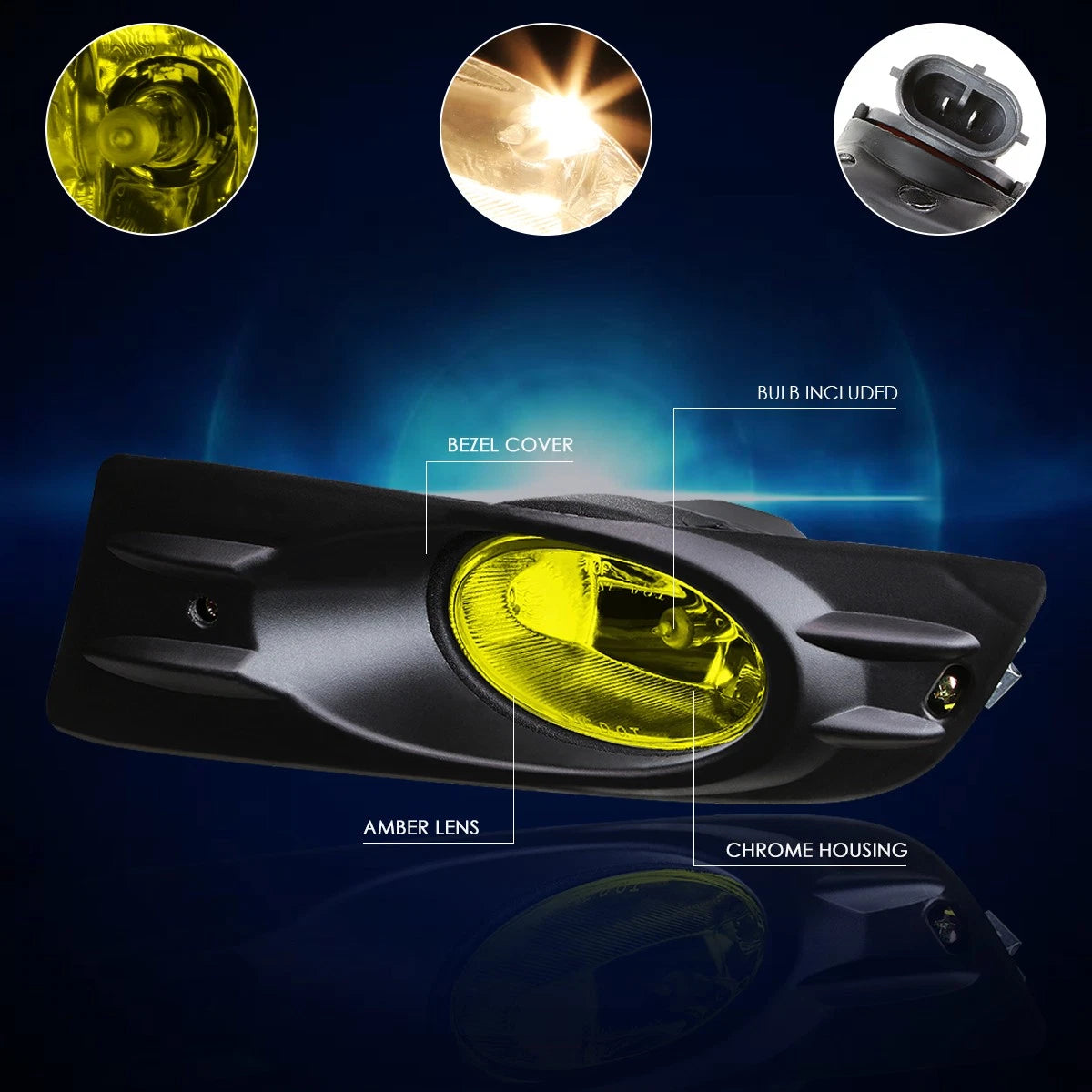 Fog Lights with Switch for Honda Accord 2Dr (2006–2007) - Amber Lens
