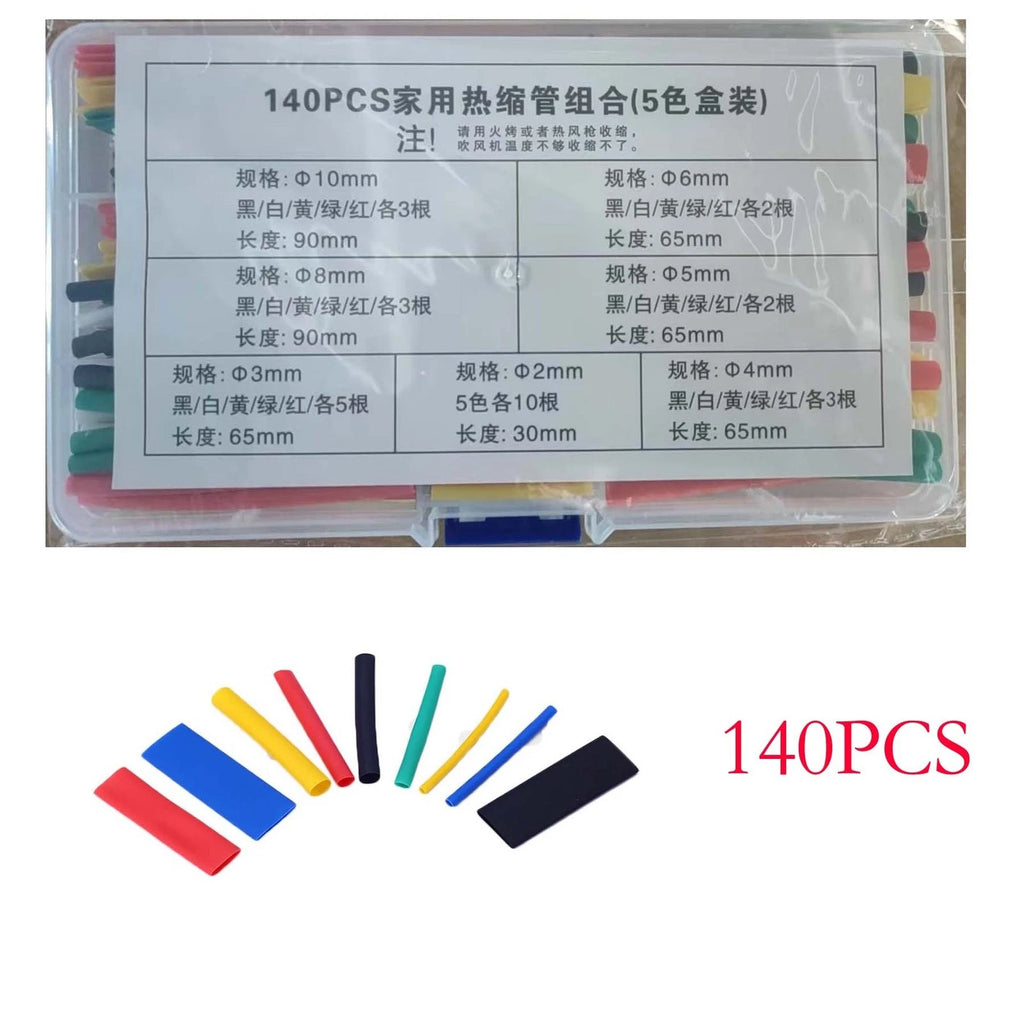 140pcs Heat Shrinkable Tube Assortment Kit for Wire Wrapping