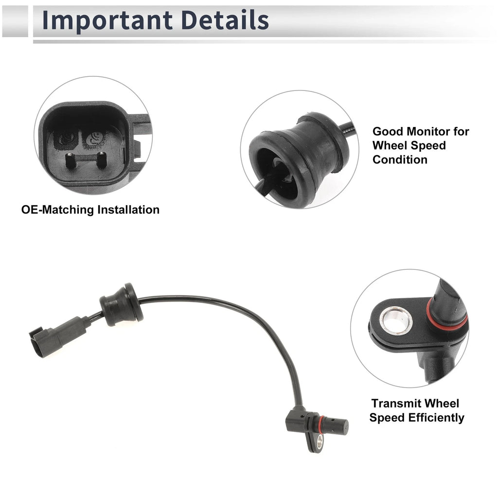 ABS Wheel Speed Sensor for Chevrolet Equinox (2010–2017) 1 Pc Rear Left/Right