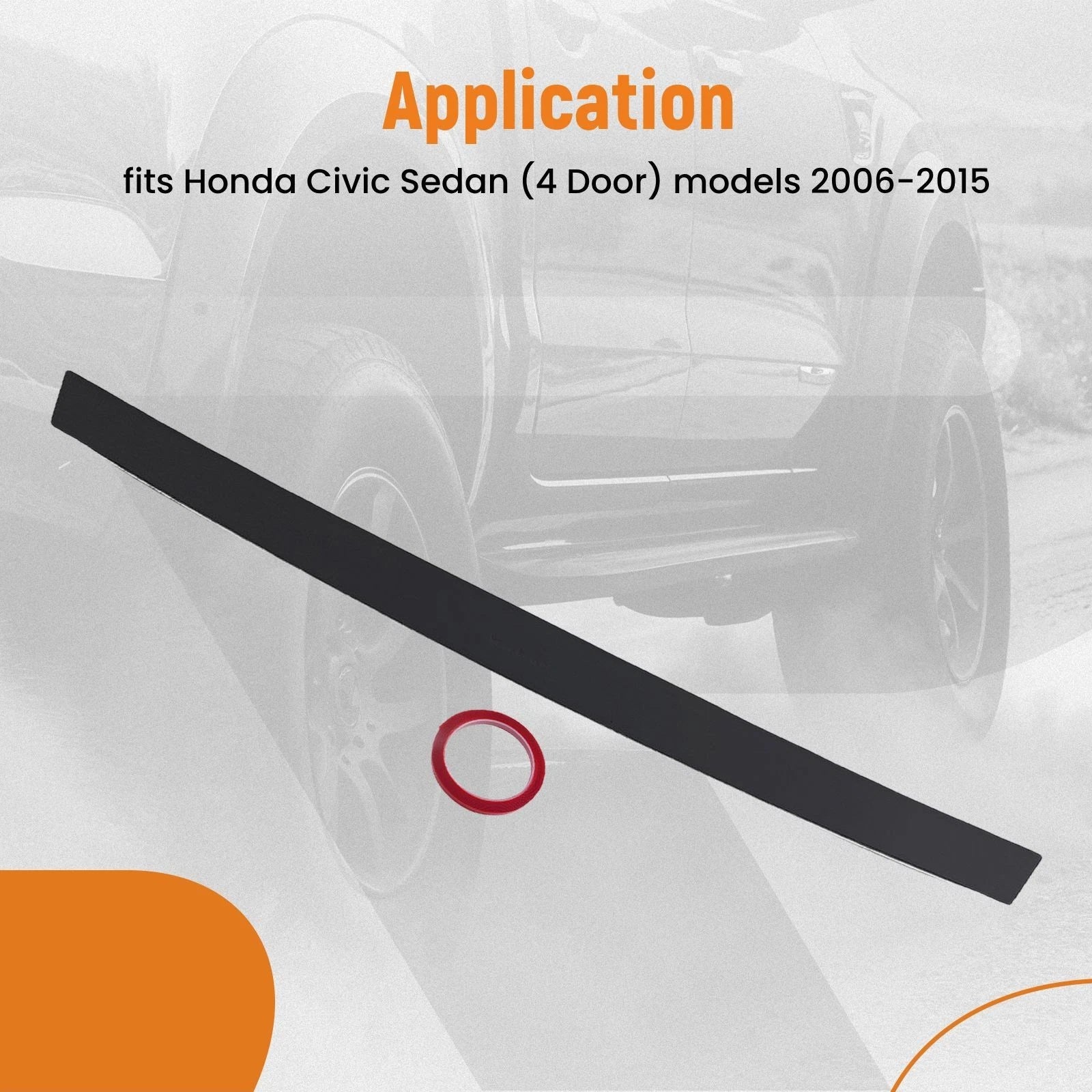 Black ABS Rear Trunk Spoiler for Honda Civic Sedan (2006–2015)