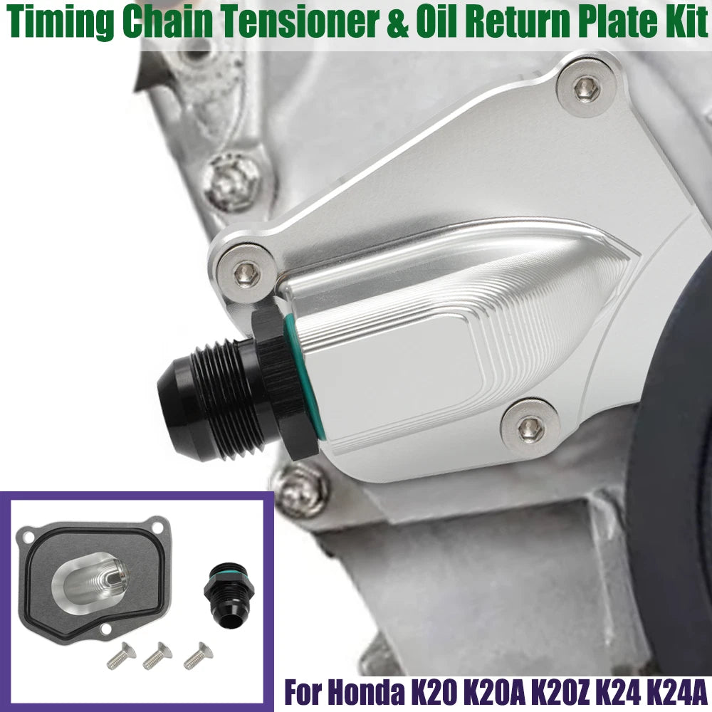 K Series K20 K24 Timing Chain Tensioner Oil Return Plate Cover Kit