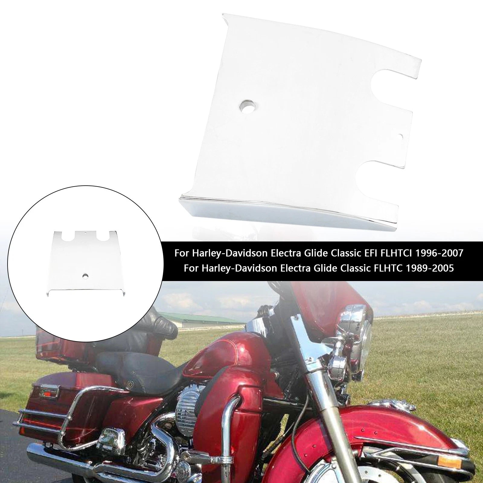 Lower Dash Extension Panel for Electra Glide Road Glide FLHT FLTC (1989–2007) Silver