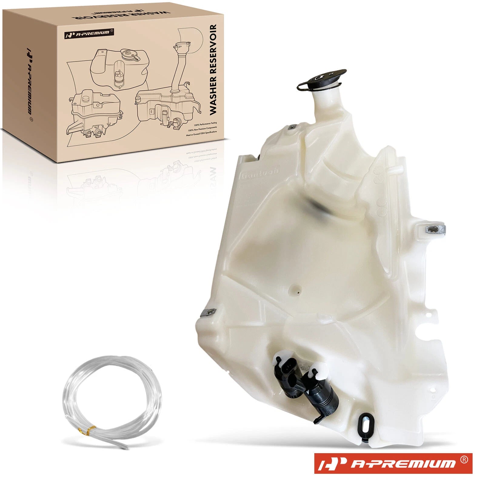 Windshield Washer Reservoir with Cap & Pump for Buick Chevy GMC 
