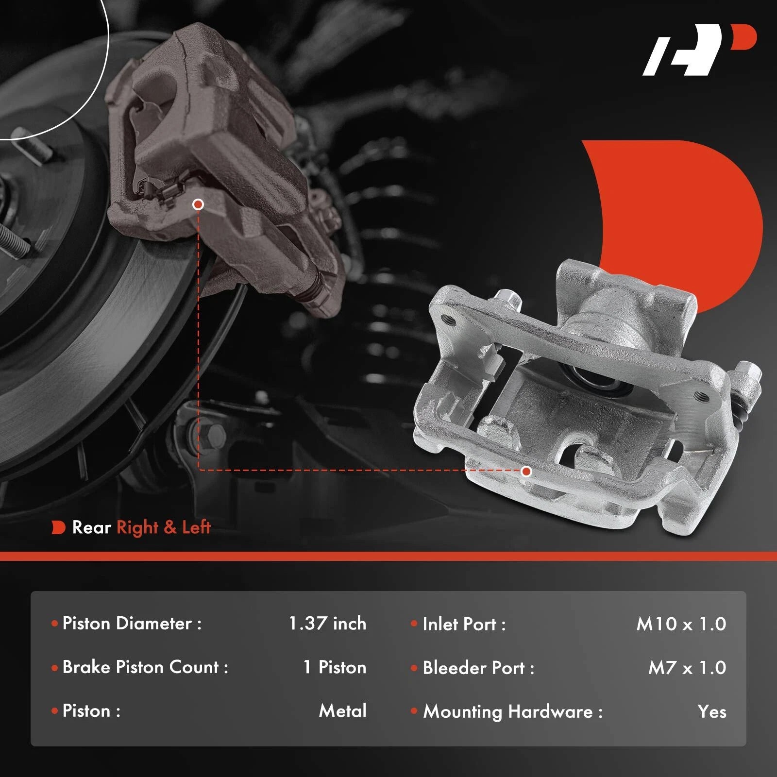 Pair Rear Brake Calipers for Mitsubishi Eclipse (2006-2012)