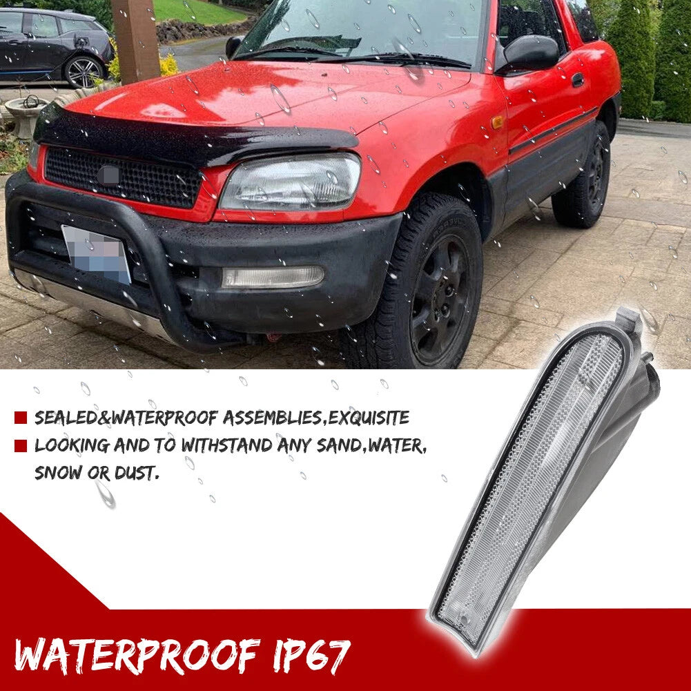 2X Front Clear Parking Signal Lights for Toyota RAV4 (1996–1997)