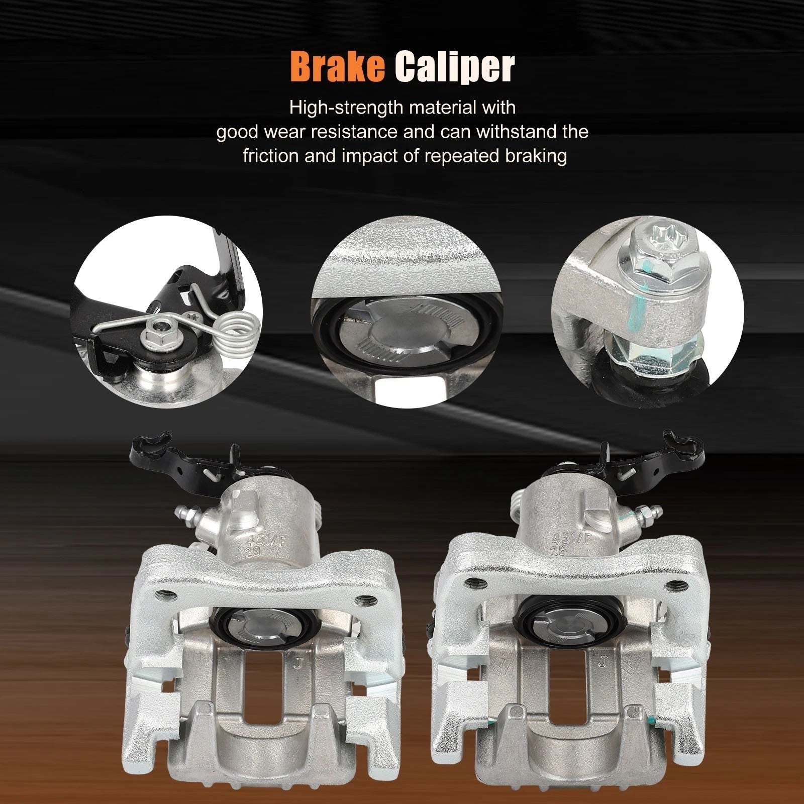 Rear Pair Brake Calipers w/ Bracket for Volkswagen Jetta (2014–2018)