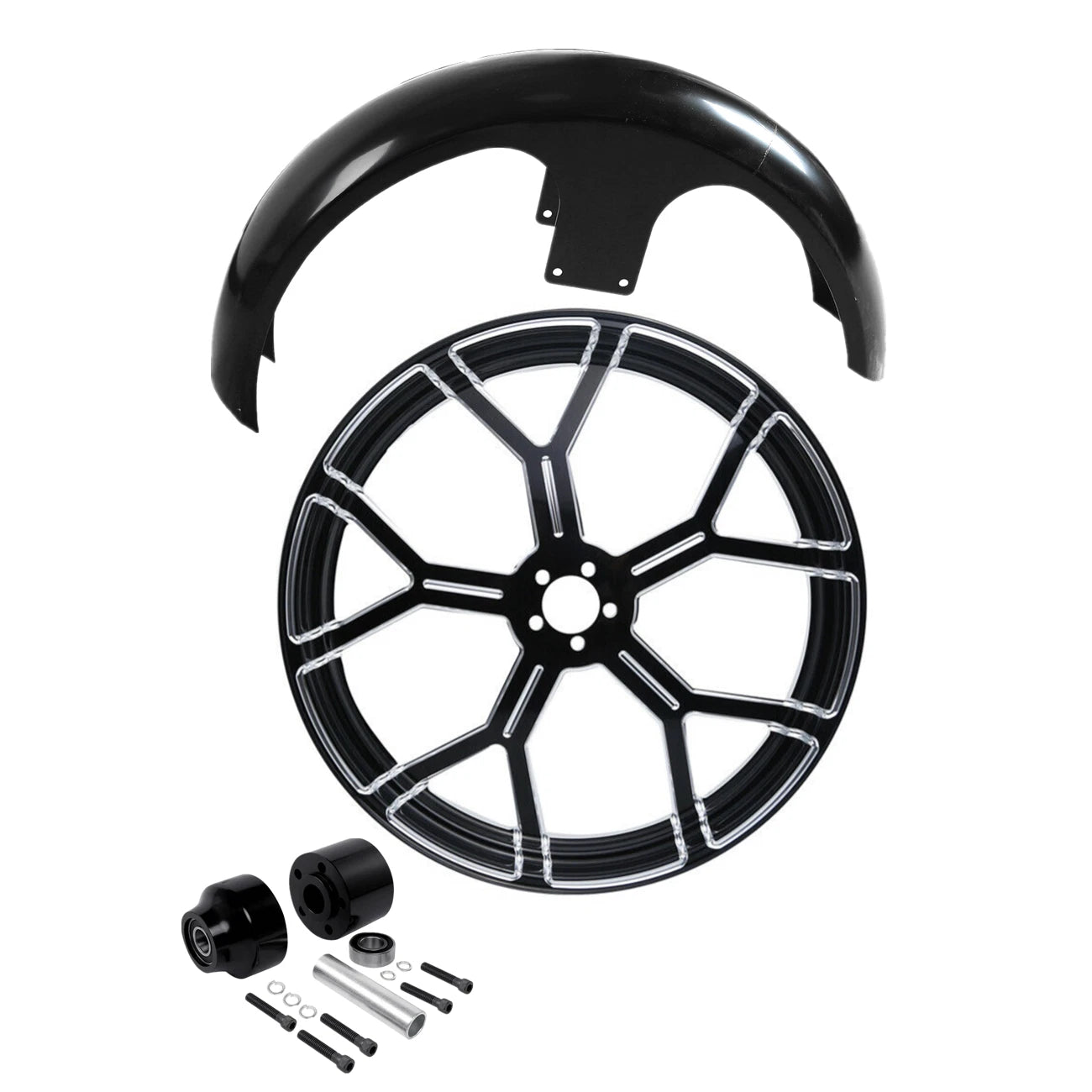 26" Front Wheel Rim for Harley Electra Glide (2008–2025) - Single Disc Hub & Fender