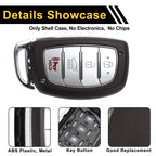 4 Button Key Fob Shell Case for Hyundai Elantra (2015-2021) Brown Silver Tone