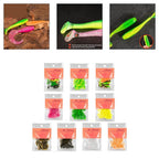 15pcs Spiral Soft Bait Fishing Wobblers 35mm Shrimp Flavor Selection