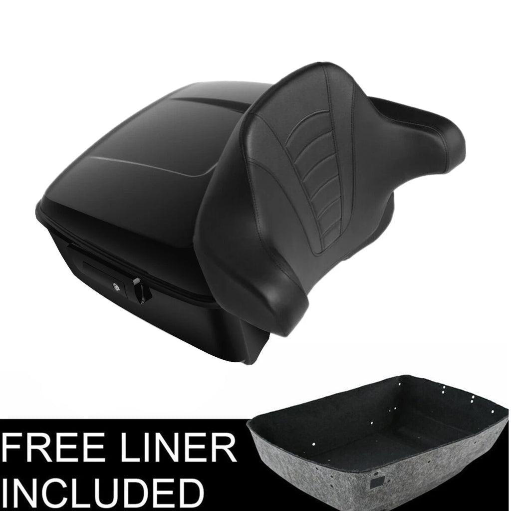 Trunk Backrest Pad Mount Rack for Harley Touring Glide (2014–2025) Black