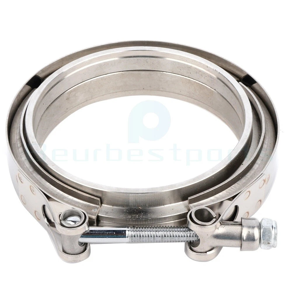 4" Zinc Plated Iron V-Band Turbo Pipe Exhaust Flange Clamp for Universal