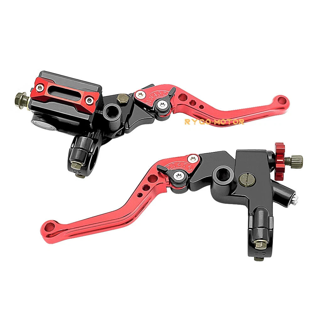 Set of 2 CNC Motorcycle Front Brake Cylinder Clutch Lever Reservoirs